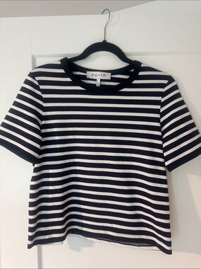 Black & White Quiet Luxury Striped Short Sleeve Tee
